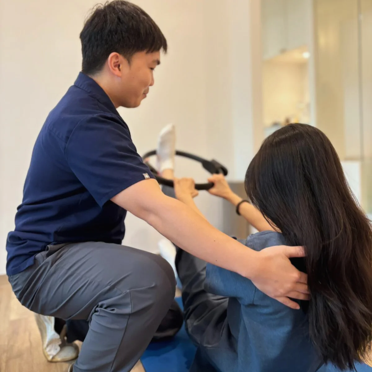 Clinical Pilates Rehabilitation with physiotherapist for movement