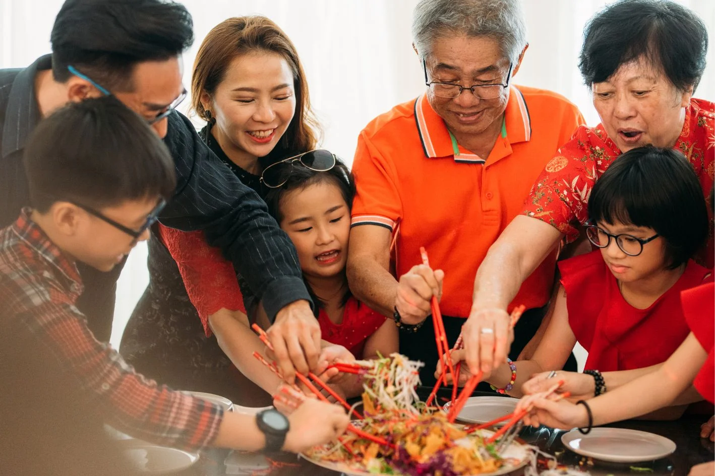 Reunion feast during chinese new year
